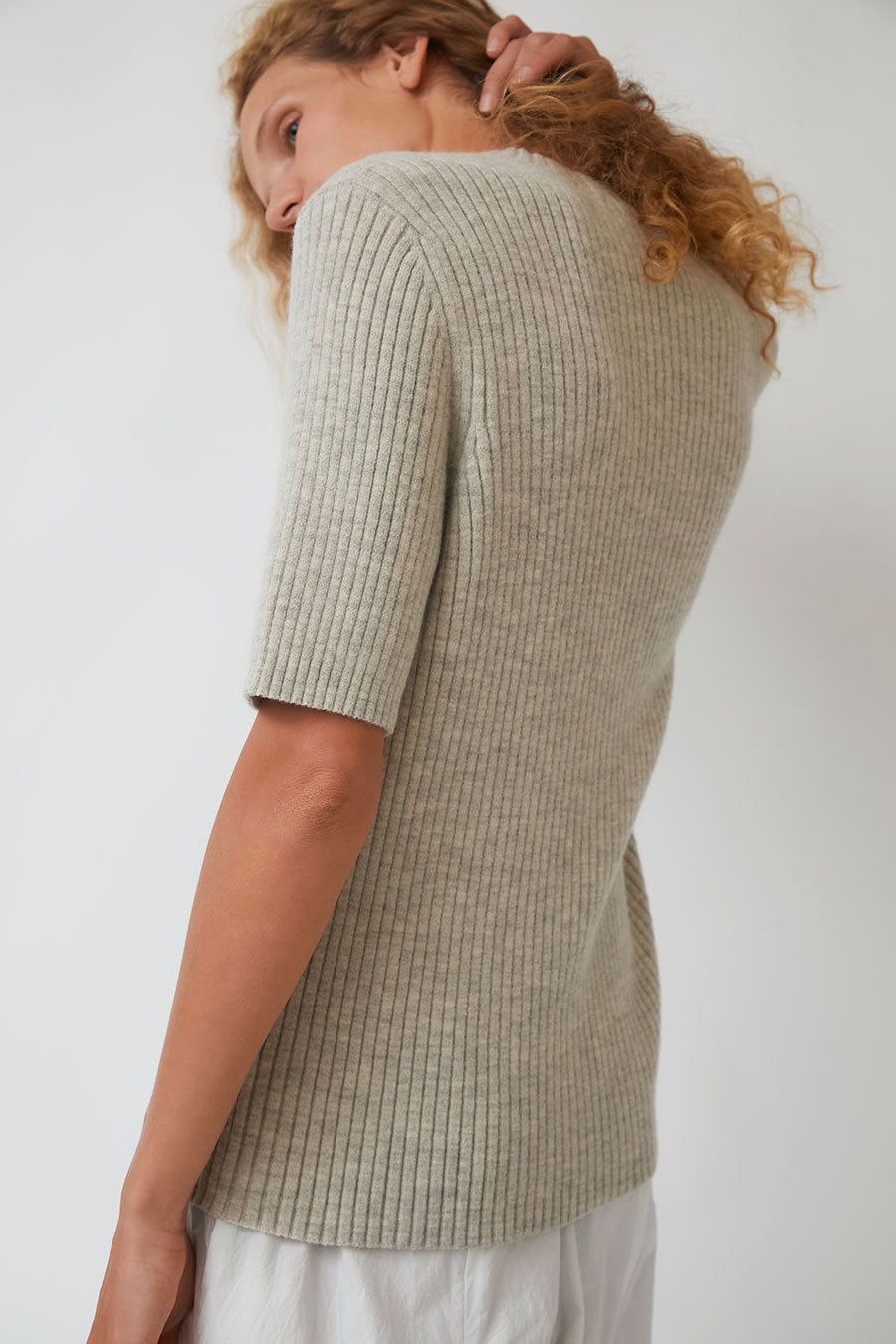 Lauren Manoogian Rib Short Sleeve Crewneck in Carrara sold by No. 6 product image thumbnail 4