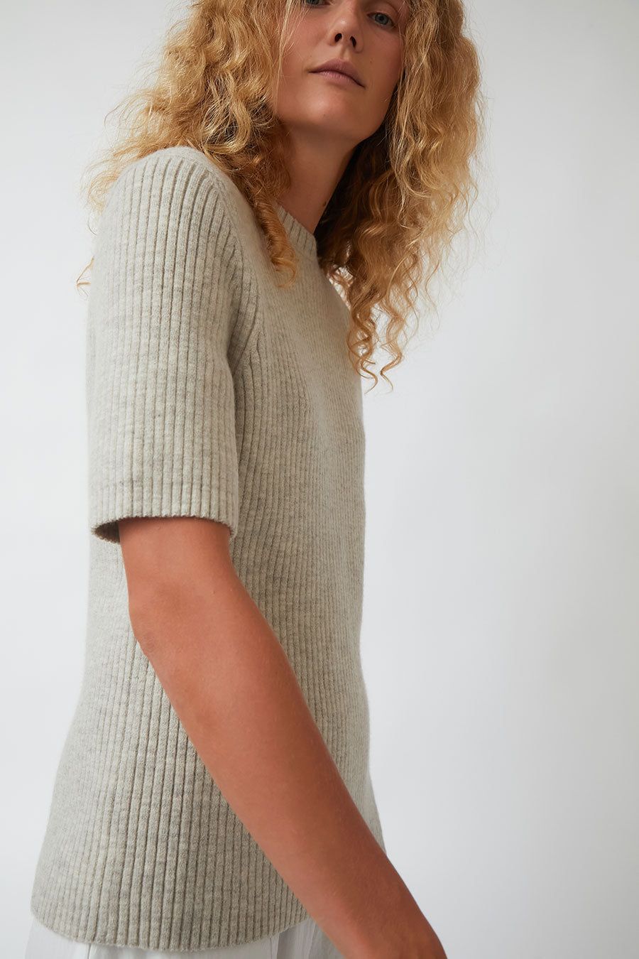 Lauren Manoogian Rib Short Sleeve Crewneck in Carrara sold by No. 6 product image thumbnail 3