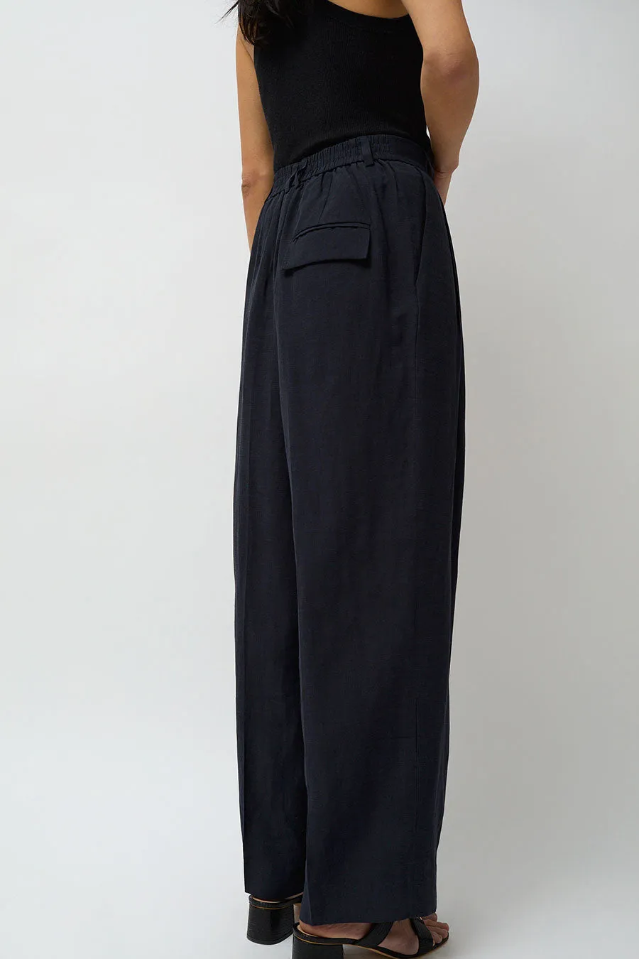 Mijeong Park Linen Blend Wide Leg Pants in Navy sold by No. 6 product image thumbnail 4