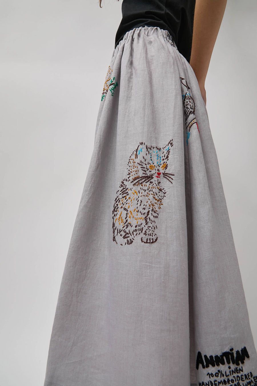 Anntian Skirt Wide in Hand Embroidered Animals sold by No. 6 product image thumbnail 4