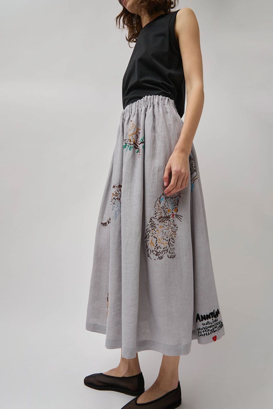 Anntian Skirt Wide in Hand Embroidered Animals sold by No. 6 product image thumbnail 5