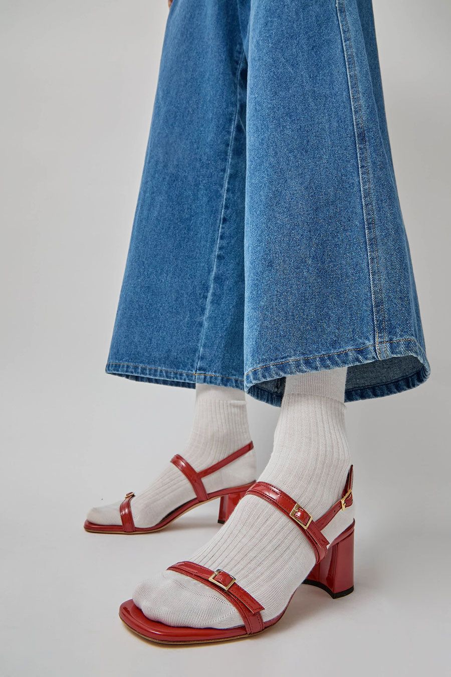 Maria La Rosa Ribbed Mid Calf Bio Cotton Socks in Cream sold by No. 6 product image thumbnail 2