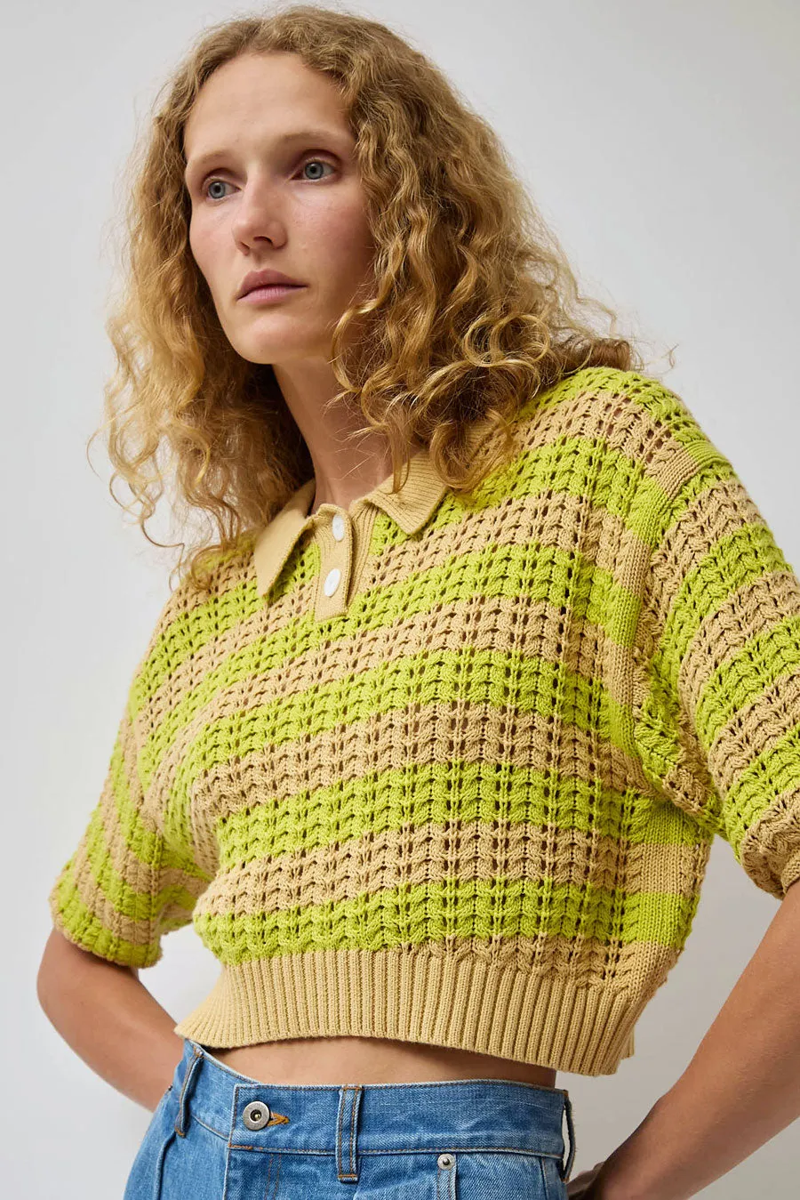 No.6 Porto Polo in Lime and Stone sold by No. 6