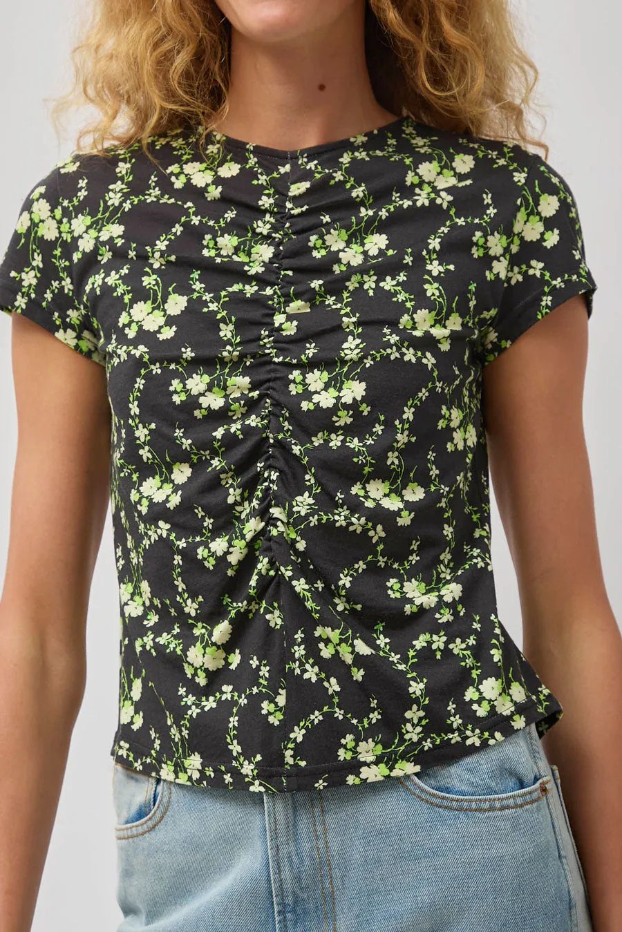 No.6 Tara Top in Black and Lime Trellis sold by No. 6