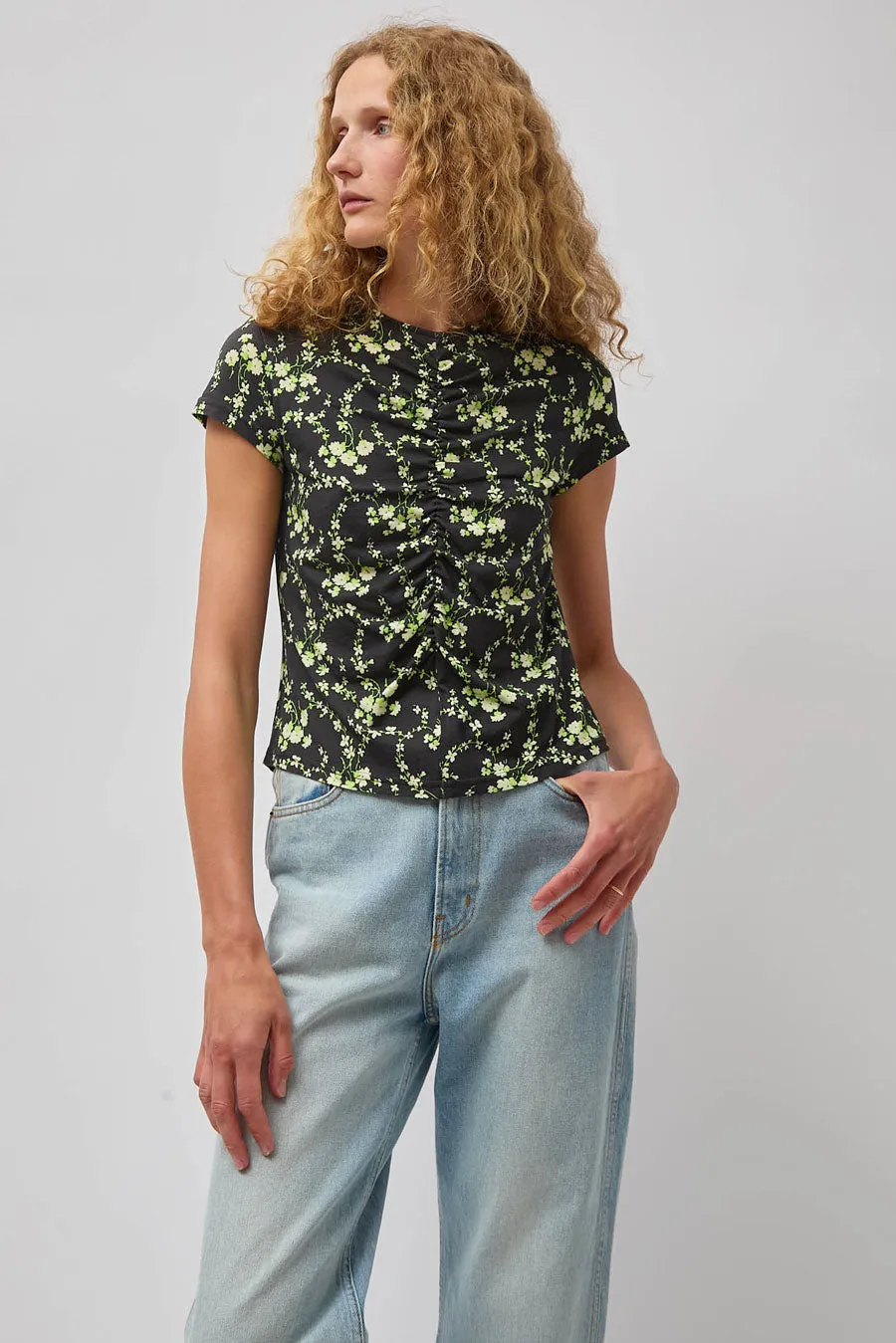 No.6 Tara Top in Black and Lime Trellis sold by No. 6 product image thumbnail 2