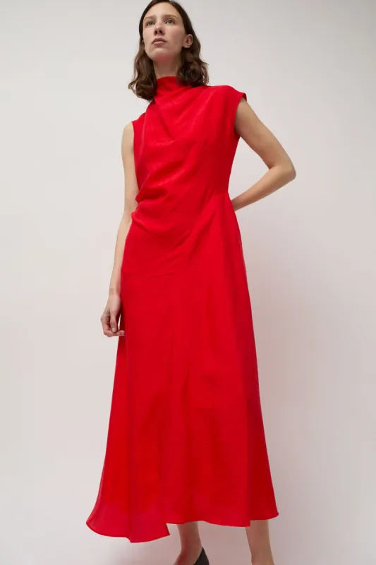 Atelier Delphine Twisted Dress in Red sold by No. 6