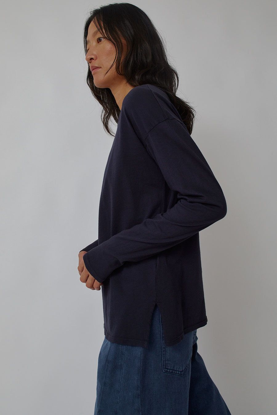 B Sides Long Sleeve Crewneck in Overdye Marine sold by No. 6 product image thumbnail 3