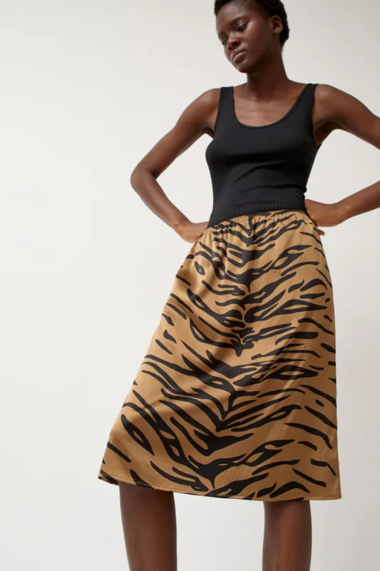6397 Printed Slip Skirt in Tiger Print sold by No. 6