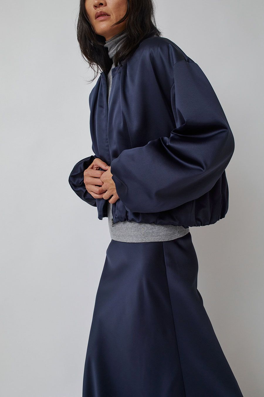 Amomento Silky Padded Crop Jumper in Navy sold by No. 6