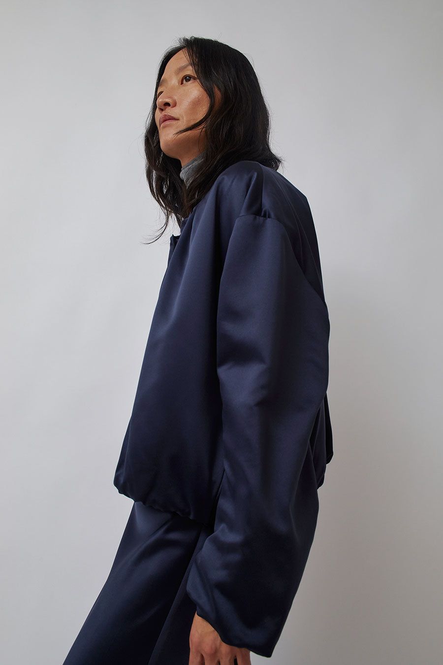 Amomento Silky Padded Crop Jumper in Navy sold by No. 6 product image thumbnail 2