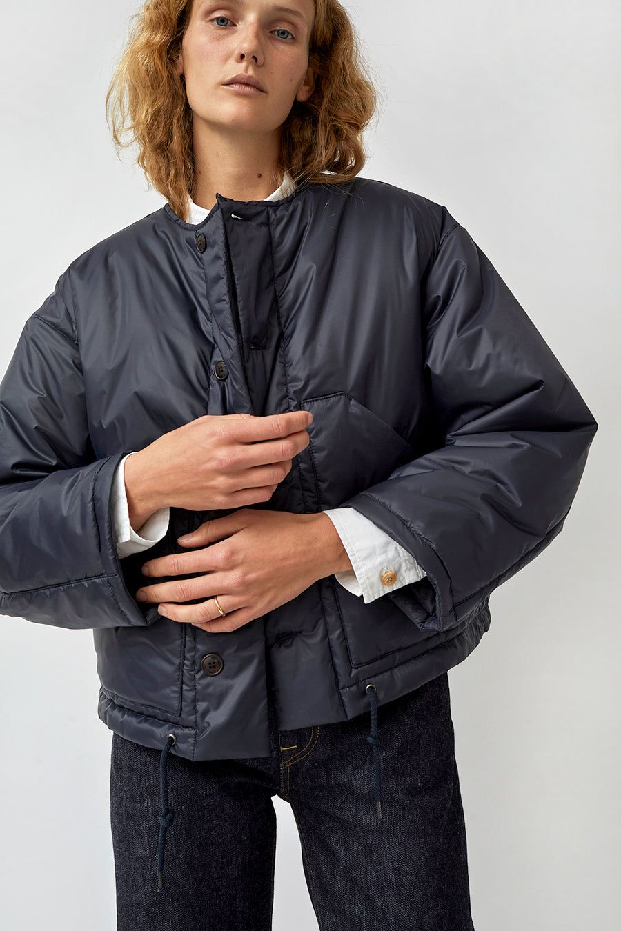 Girls of Dust Nuclear Jacket in Navy Nylon sold by No. 6