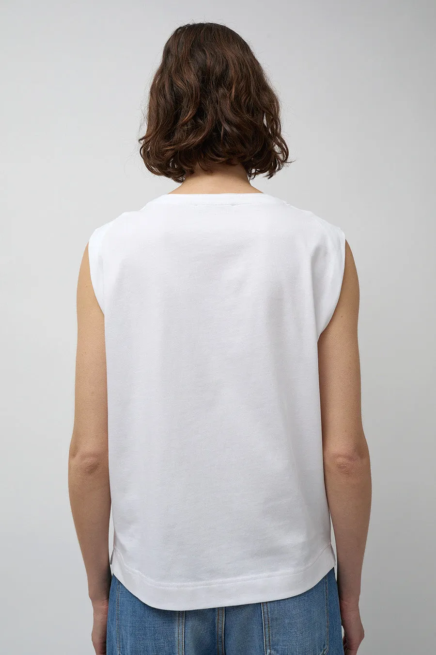 Rue Blanche Net Sleeveless T-Shirt in White sold by No. 6 product image thumbnail 4