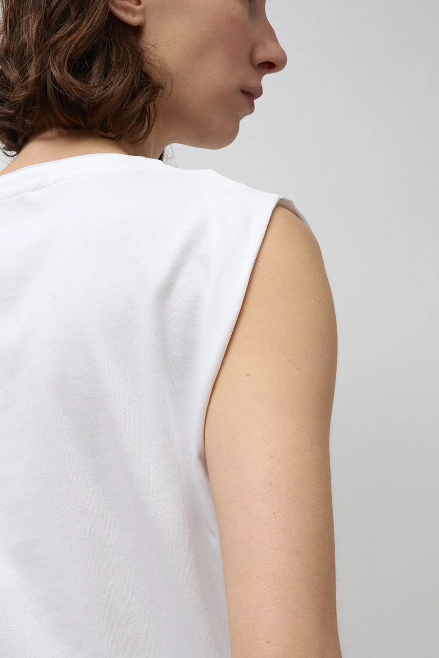 Rue Blanche Net Sleeveless T-Shirt in White sold by No. 6 product image thumbnail 5