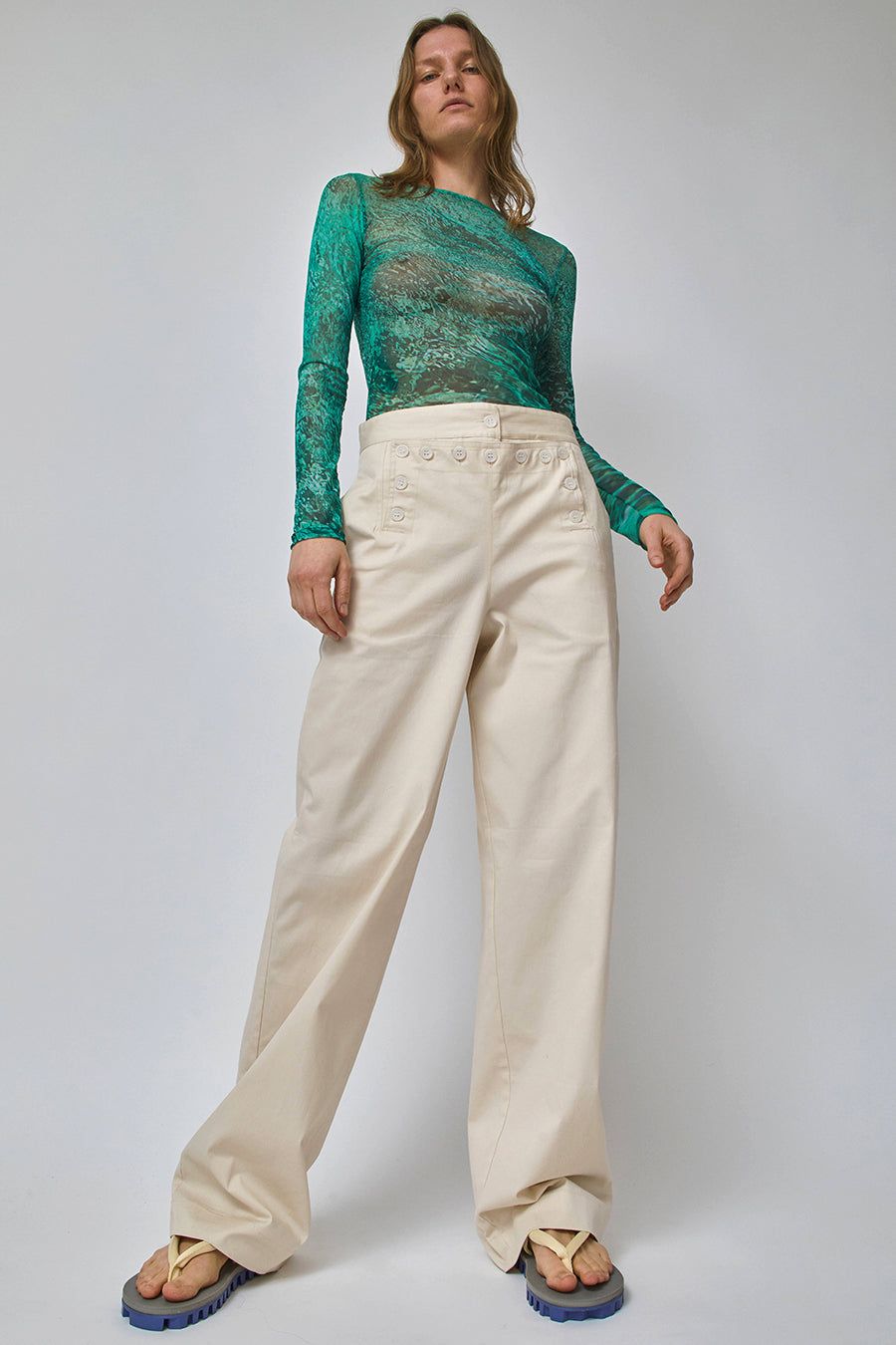 SERAPIS Sailor Pant in Rope Ivory sold by No. 6