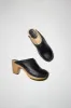 No.6 Dakota Shearling Clog on High Heel in Ink Aviator sold by No. 6