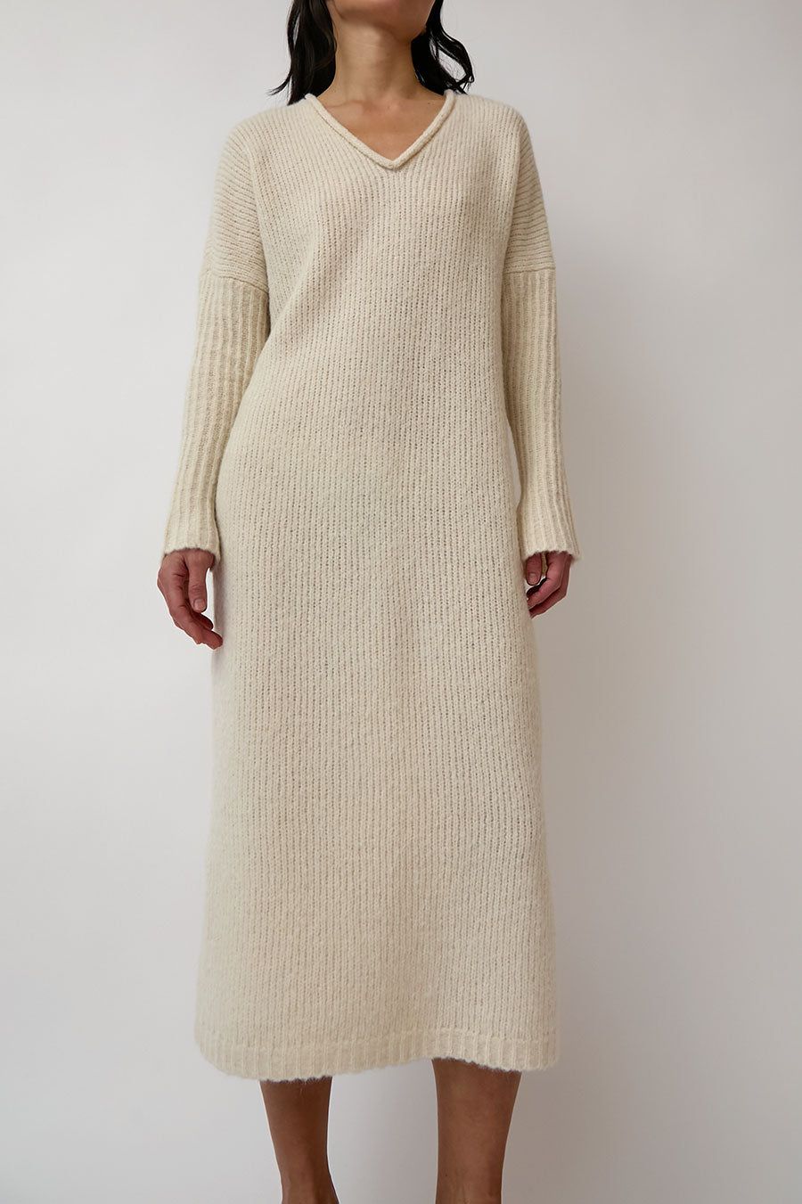 Atelier Delphine Relaxed V-Neck Dress in Cream sold by No. 6 product image thumbnail 4