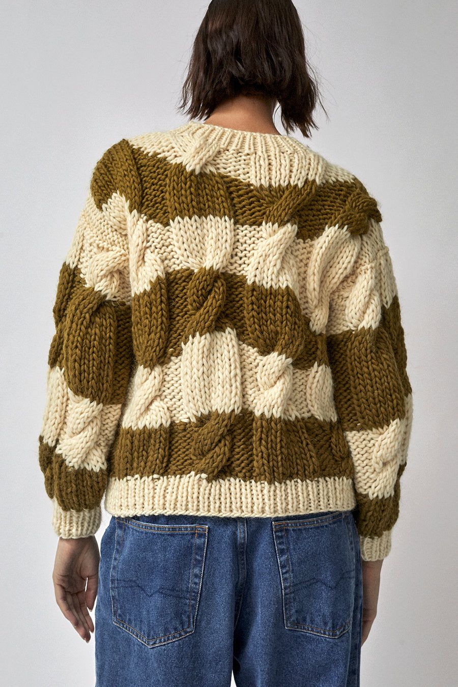 Mirstores Striped Onion Sweater in Ivory and Olive sold by No. 6 product image thumbnail 4