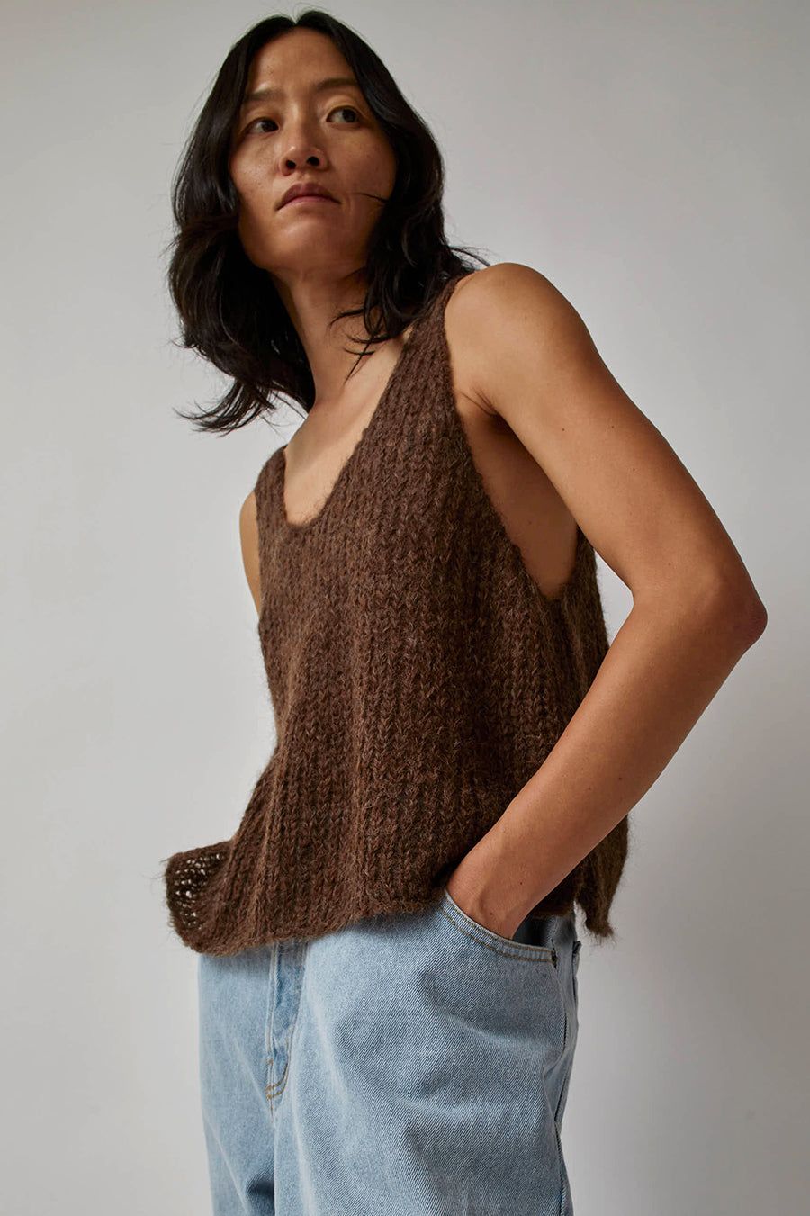 Atelier Delphine Sweater Tank in Rich Brown sold by No. 6 product image thumbnail 3