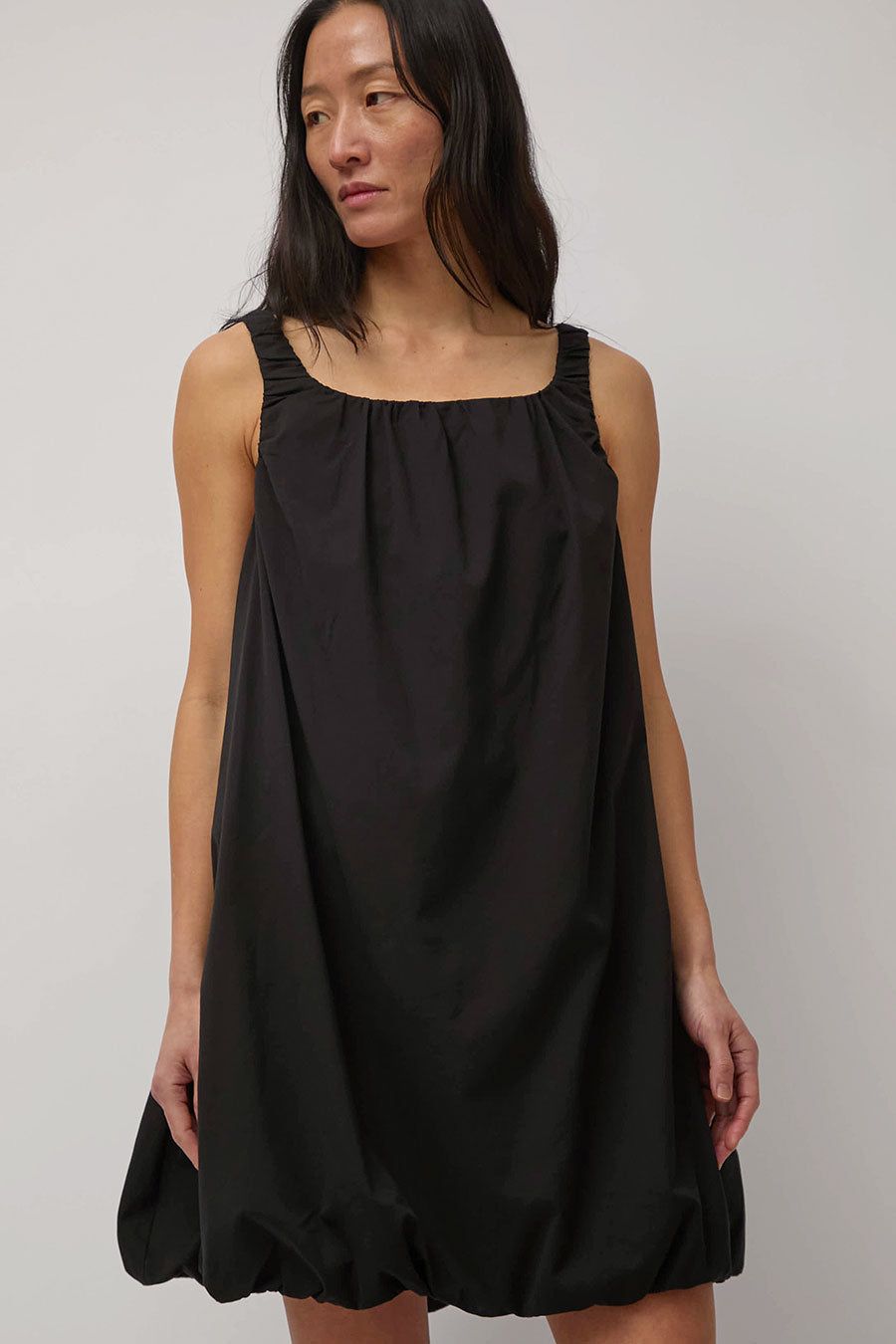 Amomento Sheer Volume Mini Dress in Black | Parallel