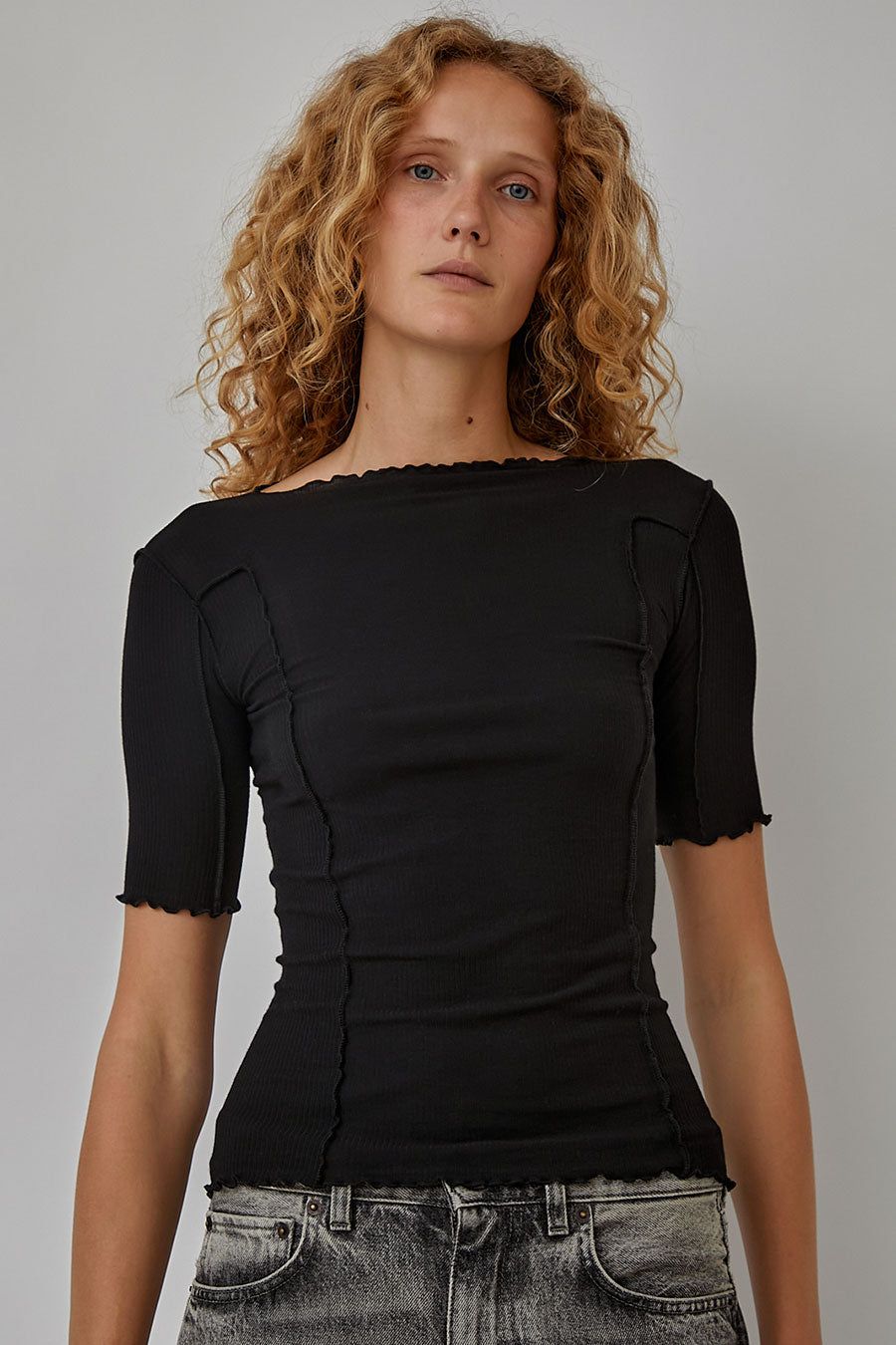 Baserange Omato Short Sleeve Tee in Black sold by No. 6