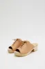 No.6 Simone Clog on Mid Heel in Desert sold by No. 6
