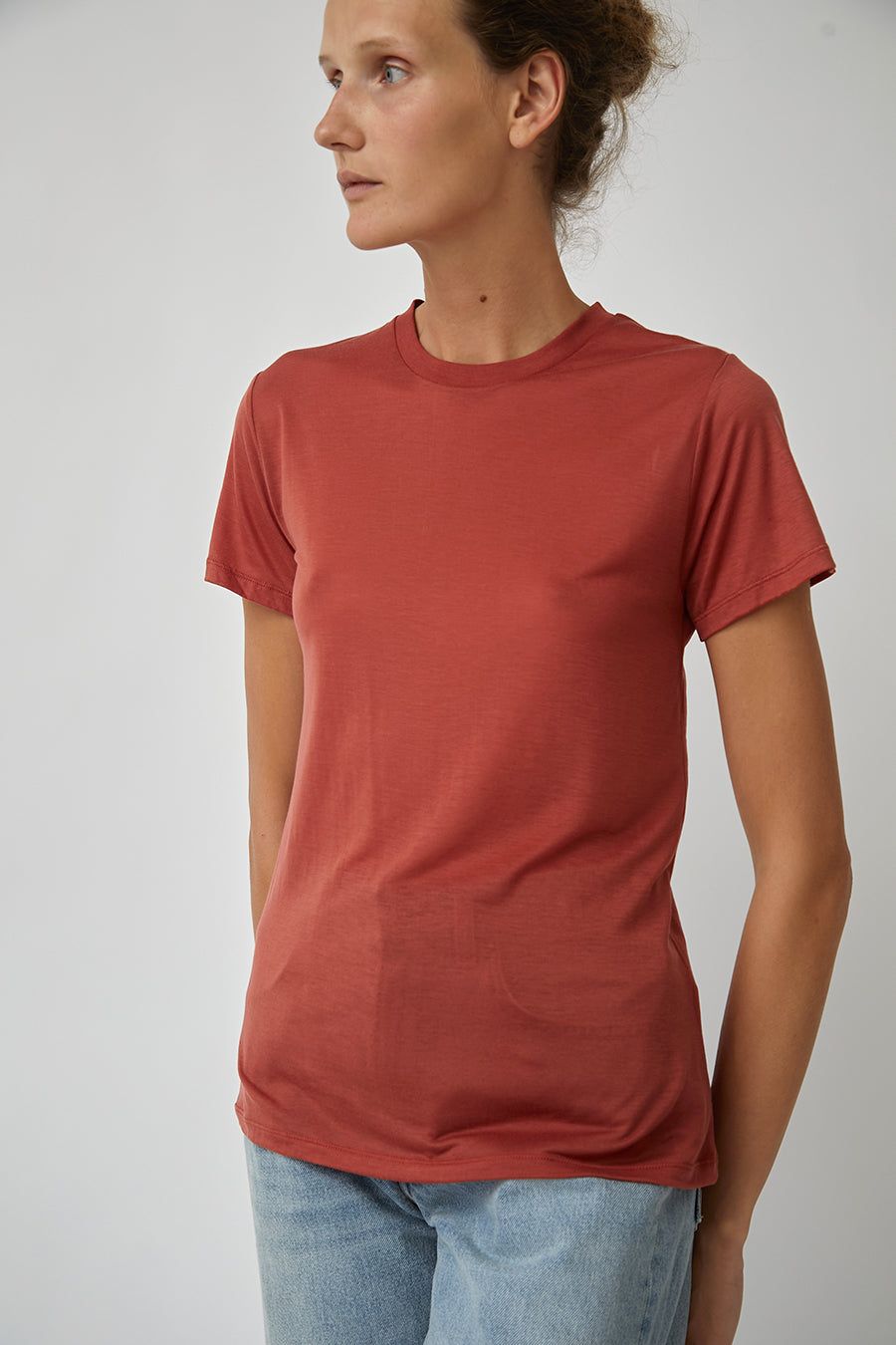 Baserange Tee Shirt in Burned Red sold by No. 6