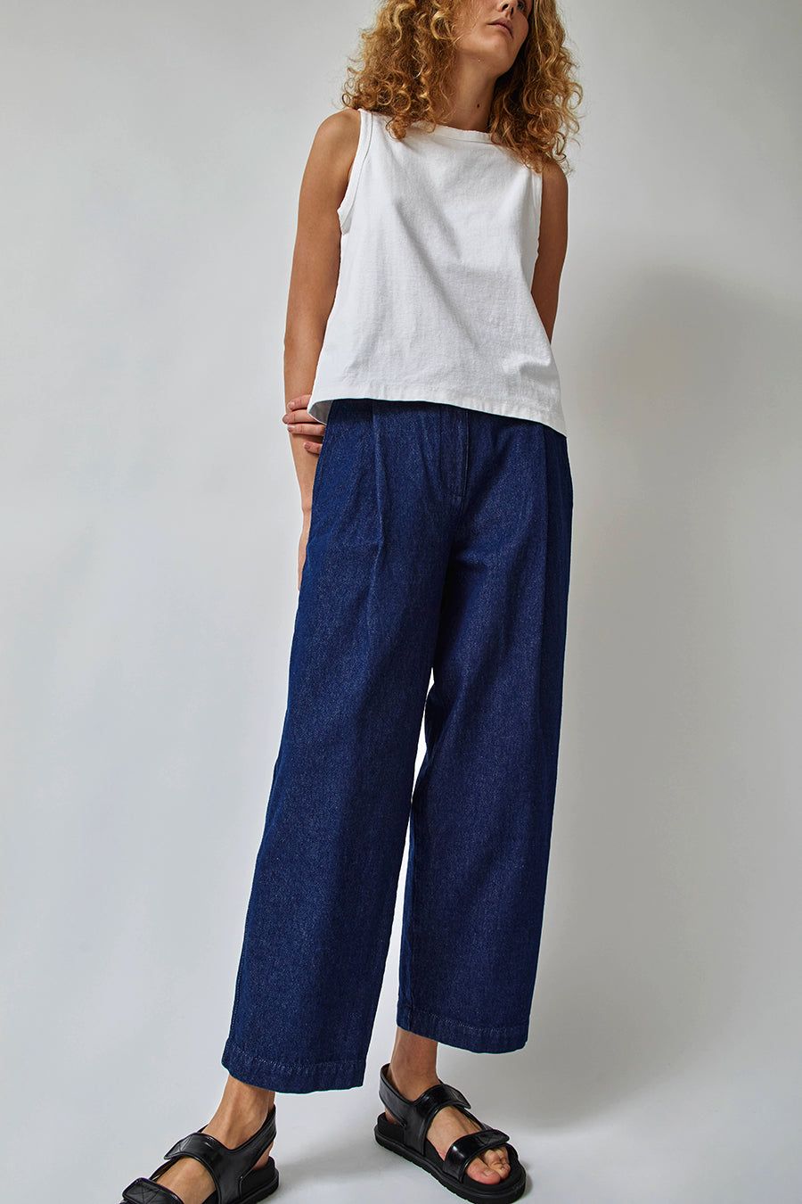 Girls of Dust British Worker Pant in Blue Recycled Denim sold by No. 6 product image thumbnail 2