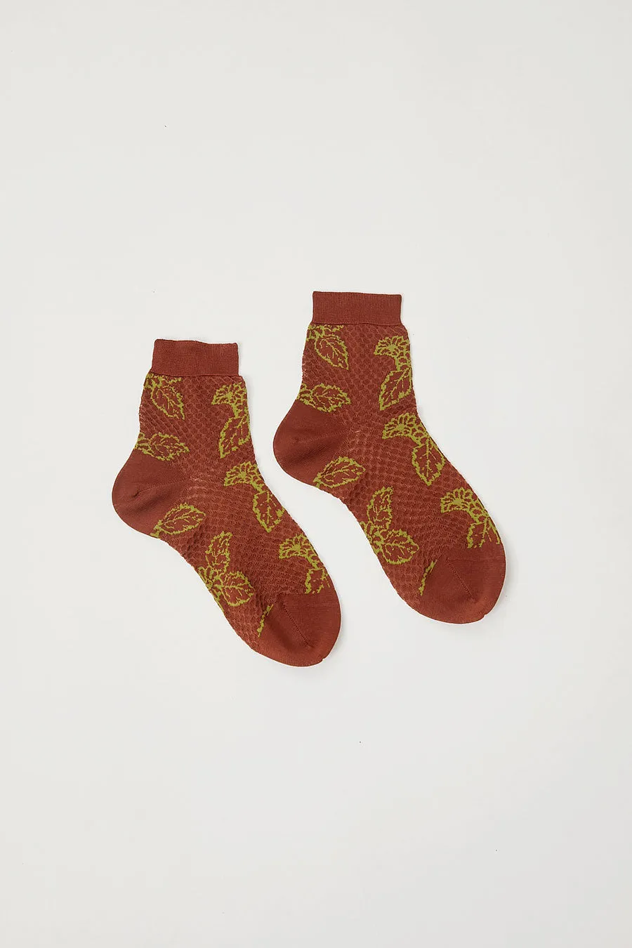 Maria La Rosa Floral Ankle Socks in Bruciato sold by No. 6 product image thumbnail 3