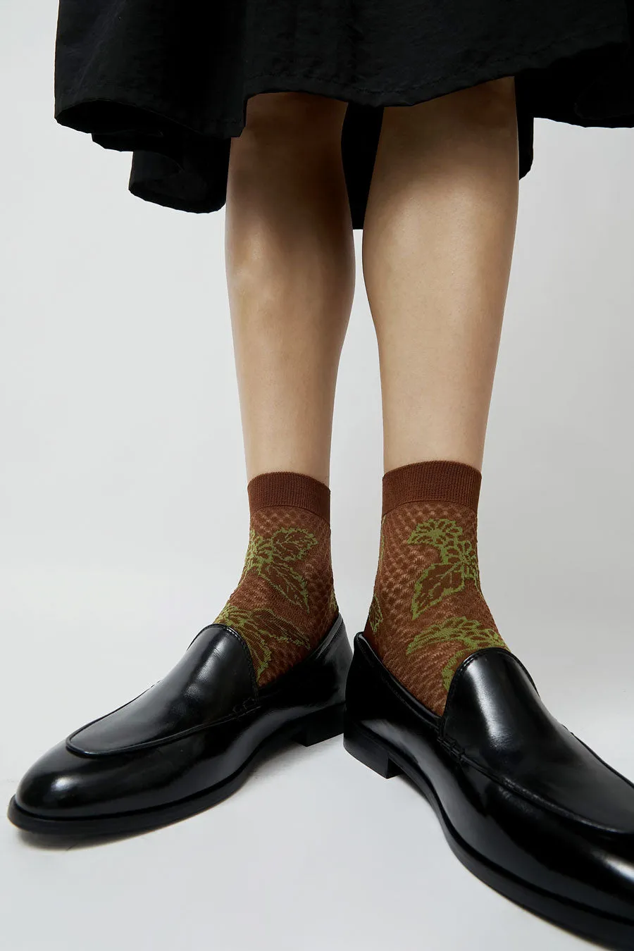 Maria La Rosa Floral Ankle Socks in Bruciato sold by No. 6 product image thumbnail 2