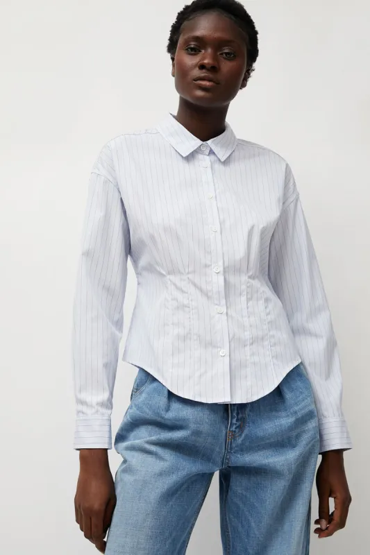 Heather Harlan Waisted Shirt in English Stripe sold by No. 6