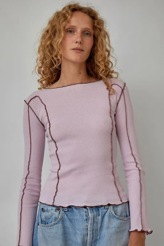 Baserange Sun Longsleeve Top in Nimbus Purple made by No. 6