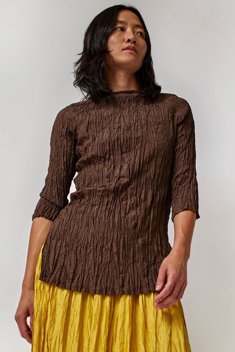 Anaak Palma Pleated Tunic in Cacao sold by No. 6