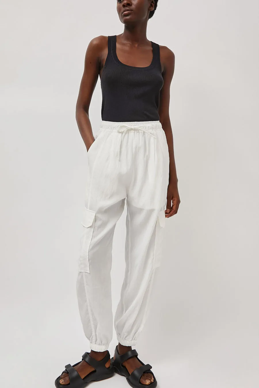 Mijeong Park Lightweight Cargo Pants in White sold by No. 6