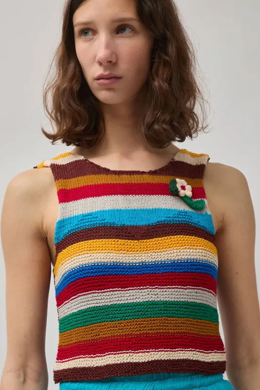Anntian Handknit Tanktop in Stripe made by No. 6