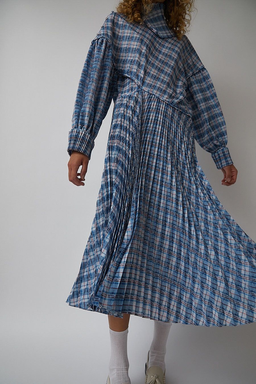 Marios Pleated Midi Dress in Tartan sold by No. 6 product image thumbnail 2