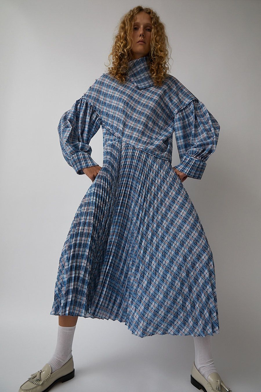 Marios Pleated Midi Dress in Tartan sold by No. 6 product image thumbnail 5