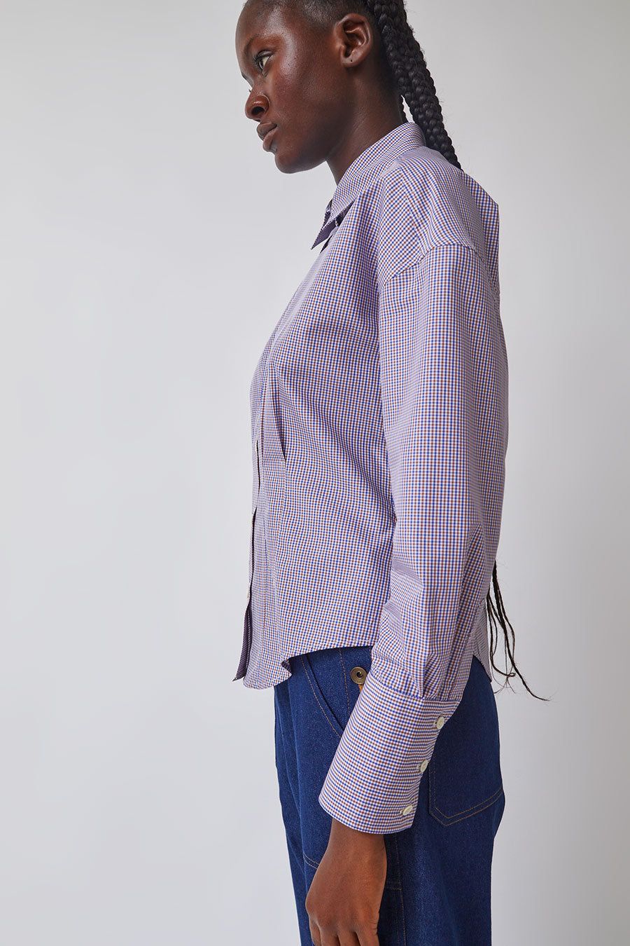 Heather Harlan Waisted Shirt in Tattersall Check sold by No. 6 product image thumbnail 5