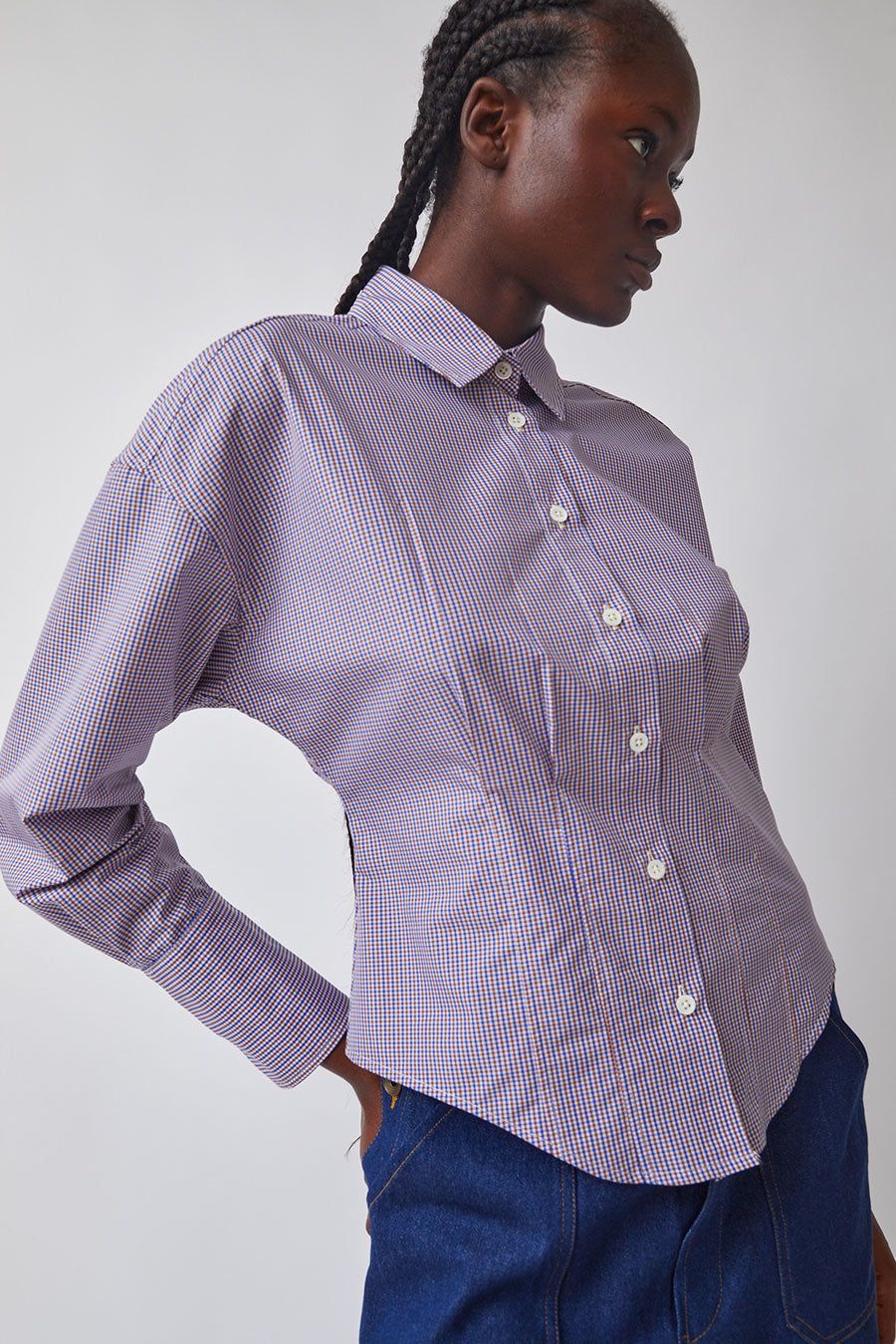 Heather Harlan Waisted Shirt in Tattersall Check sold by No. 6 product image thumbnail 4