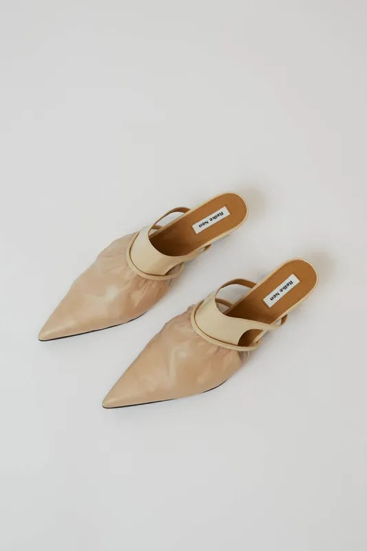 Reike Nen Boe Mules in Beige made by No. 6