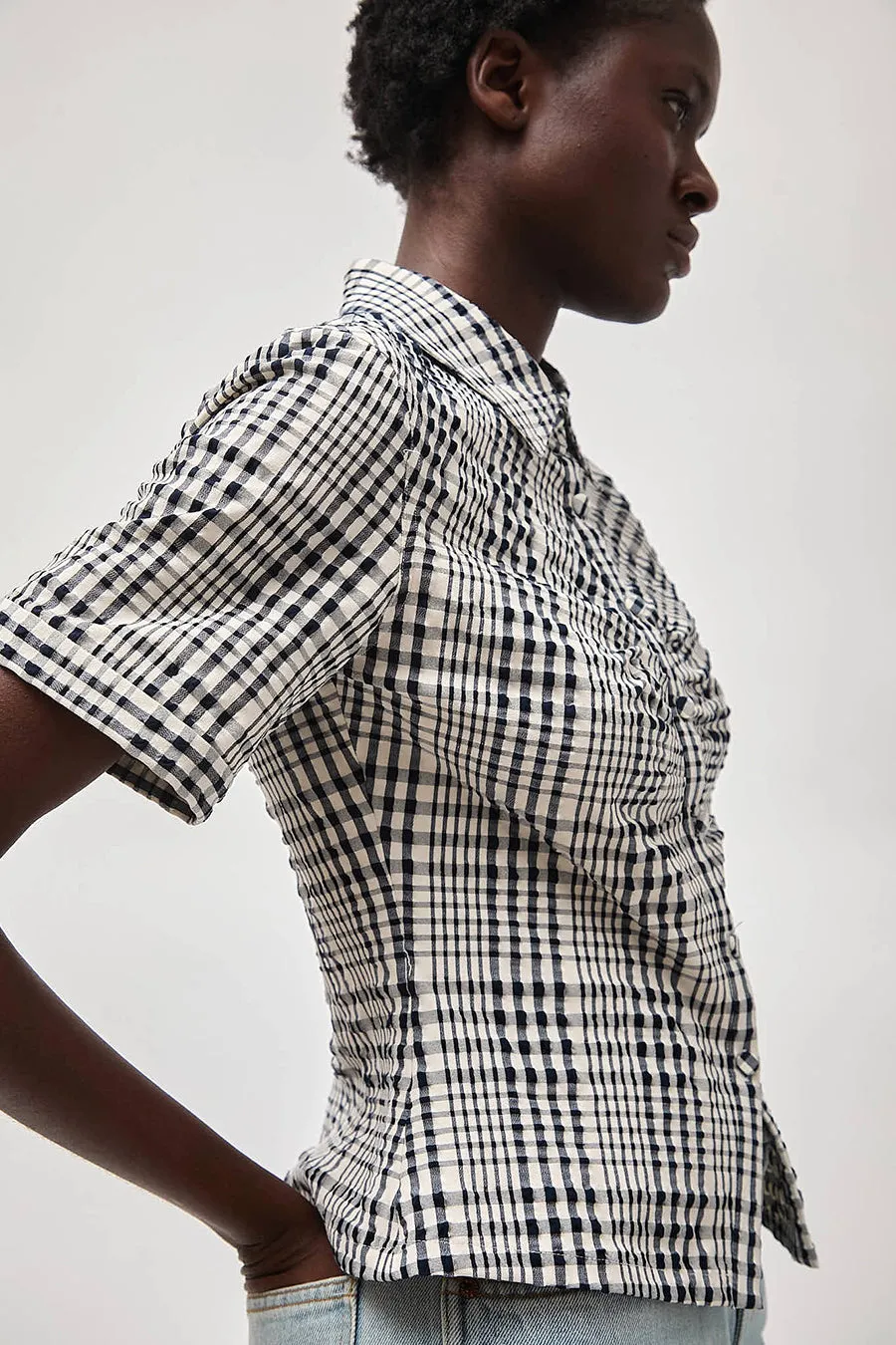 No.6 Eldridge Top in Navy and White Gingham sold by No. 6 product image thumbnail 2