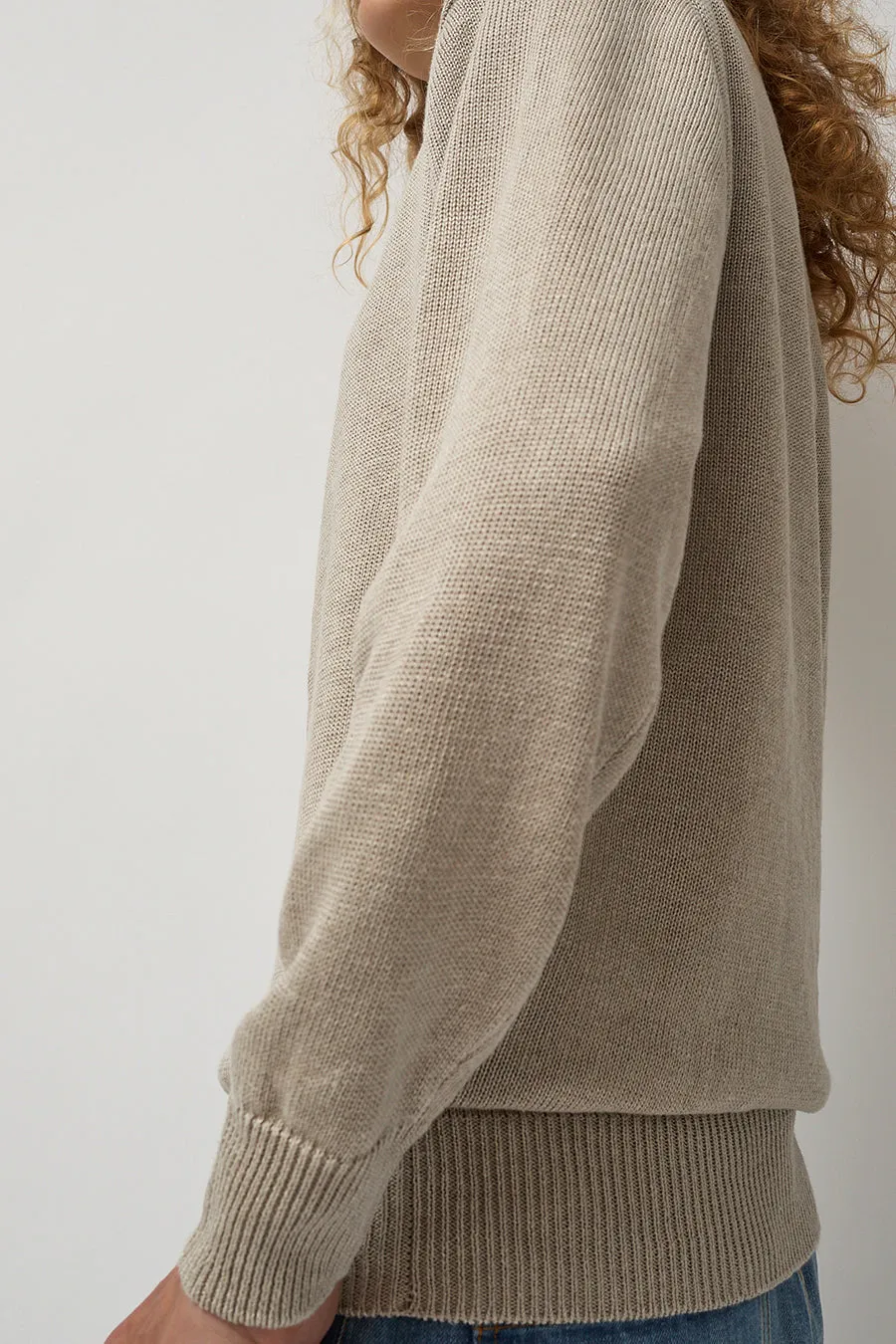 Batoner Washed High Count Linen Long Sleeve Crew Neck in Natural sold by No. 6 product image thumbnail 3