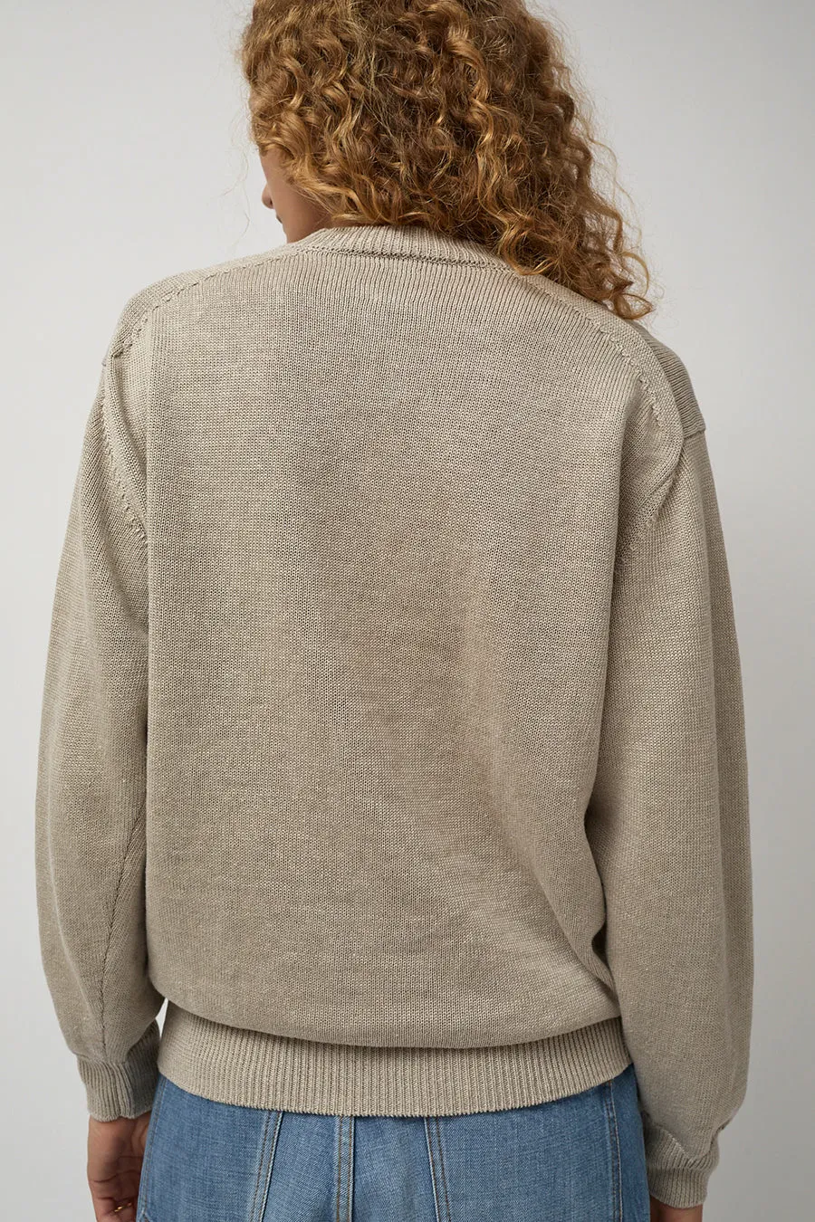 Batoner Washed High Count Linen Long Sleeve Crew Neck in Natural sold by No. 6 product image thumbnail 5