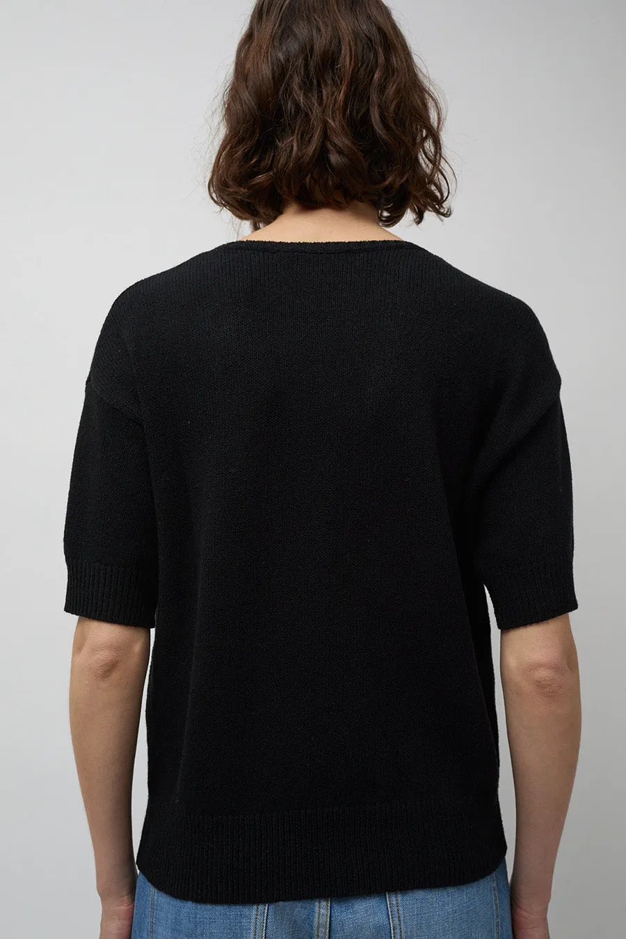 Rue Blanche Ecochain Short Sleeve Sweater in Black sold by No. 6 product image thumbnail 4