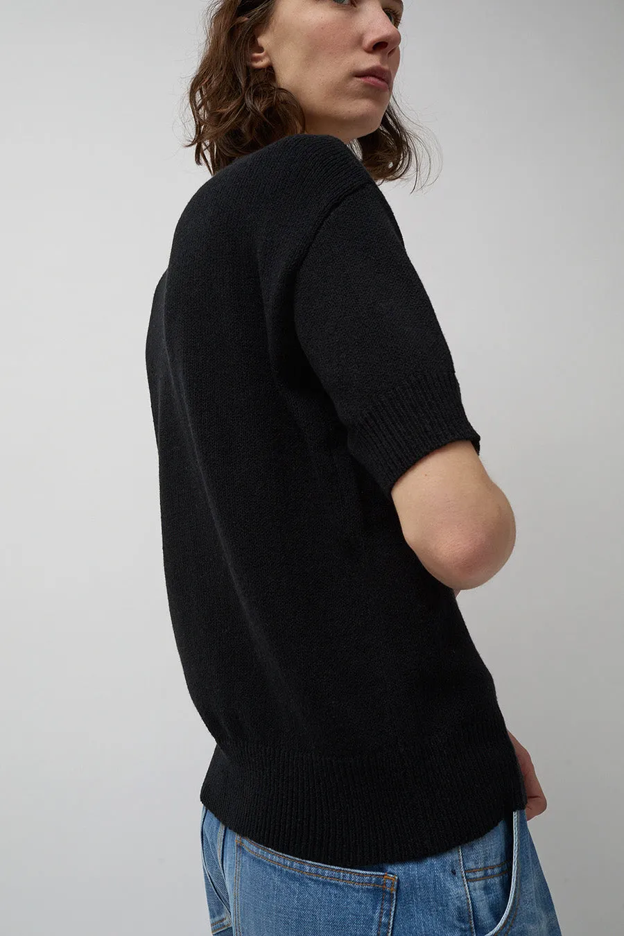 Rue Blanche Ecochain Short Sleeve Sweater in Black sold by No. 6 product image thumbnail 5