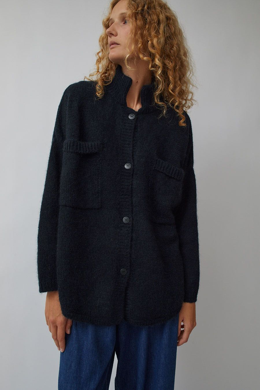 CORDERA Baby Alpaca Polo Jacket in Navy sold by No. 6