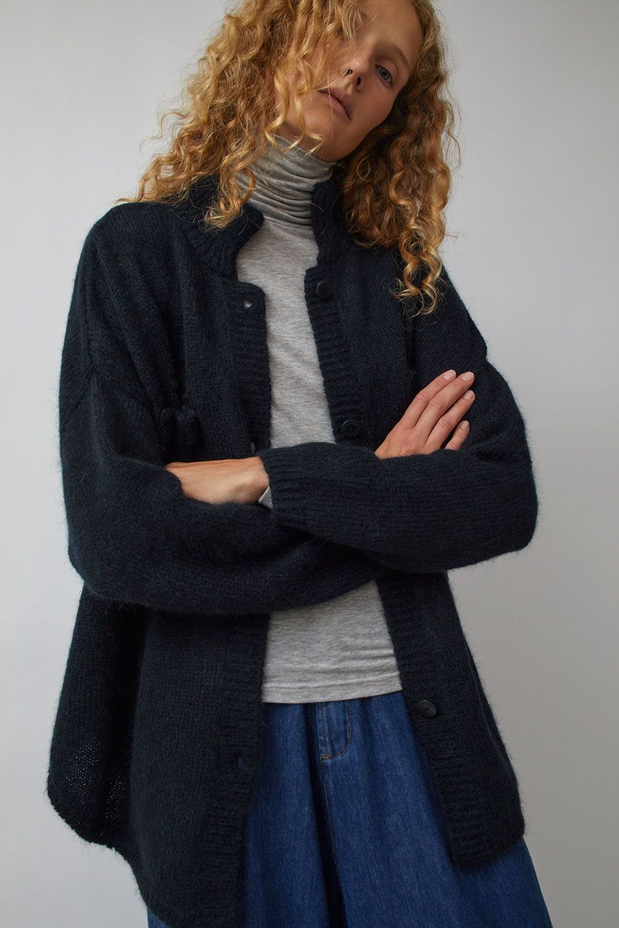 CORDERA Baby Alpaca Polo Jacket in Navy sold by No. 6 product image thumbnail 3