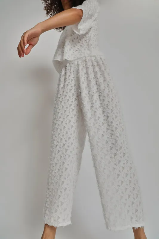 Vladimir Karaleev Fani Pant in White made by No. 6