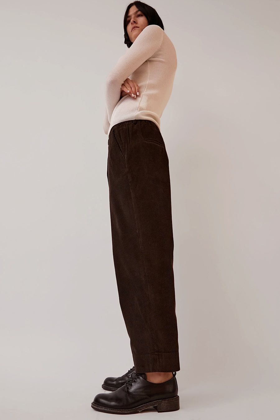 Oftt Pleated Corduroy Trousers in Brown sold by No. 6 product image thumbnail 3