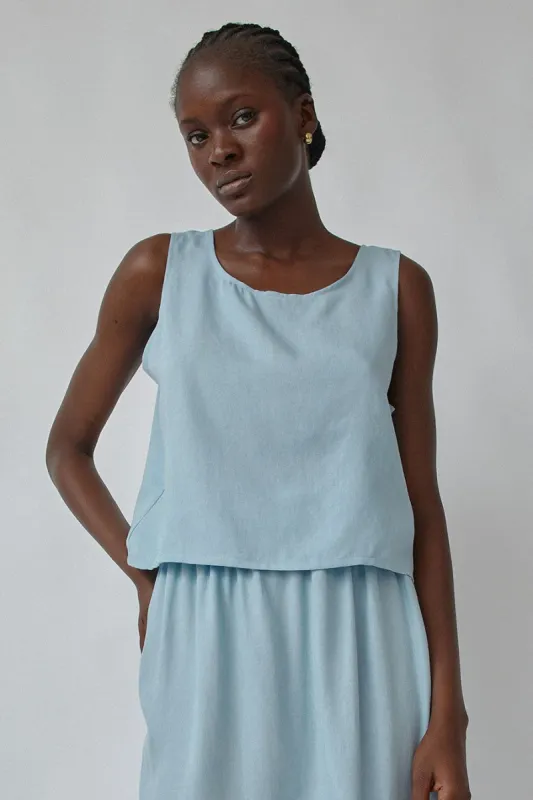 Vladimir Karaleev Basic Tank in Denim made by No. 6