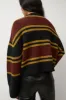No.6 Gabriel Cardigan in Brown and Black Stripe sold by No. 6